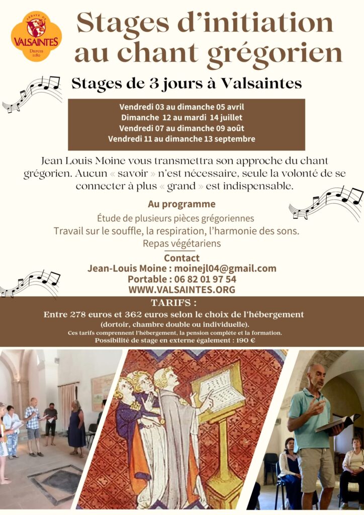 Stage d&rsquo;initiation au chant grégorien