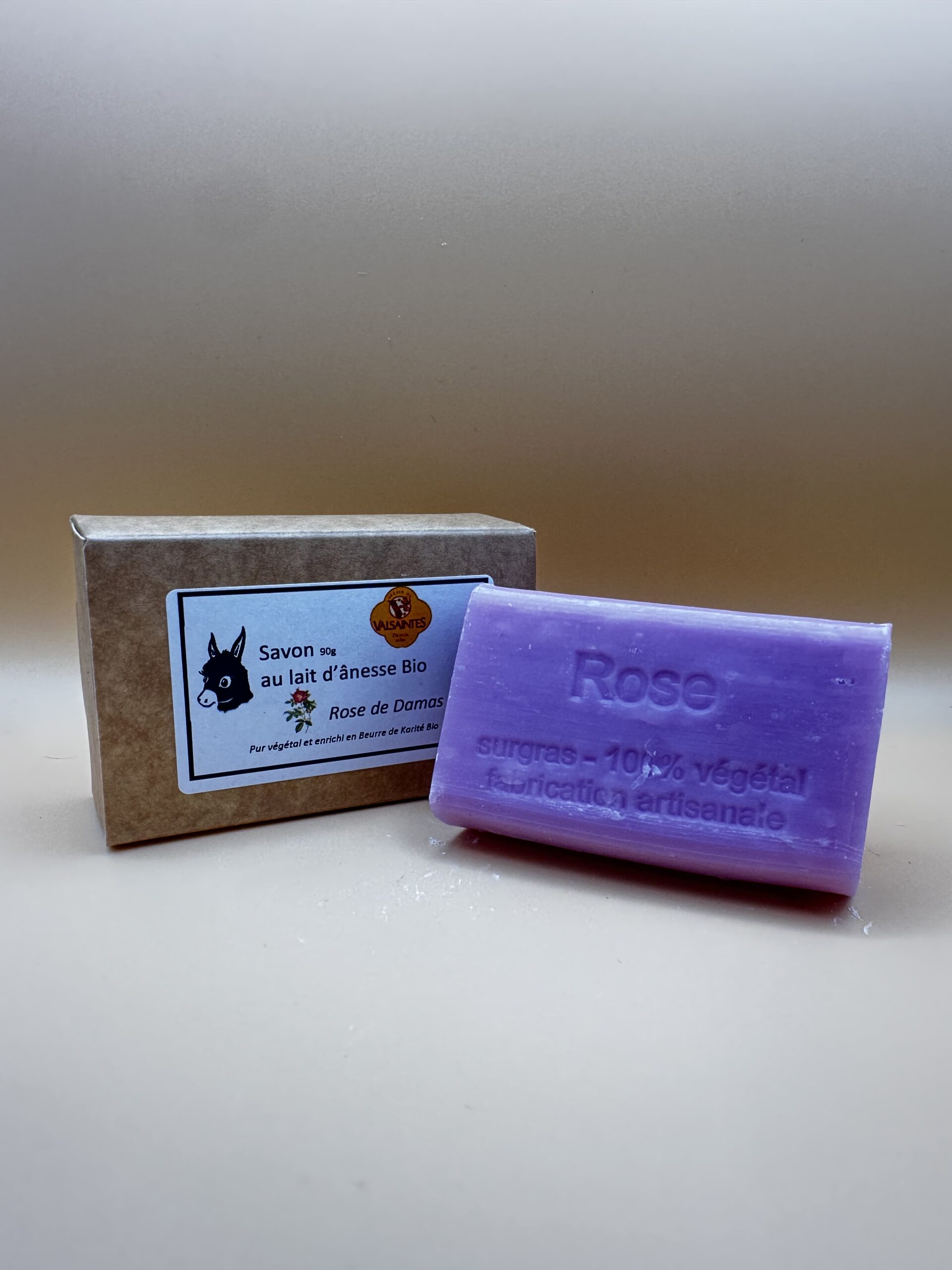 Savon Lait d'Ânesse Bio Rose de Damas 90 gr